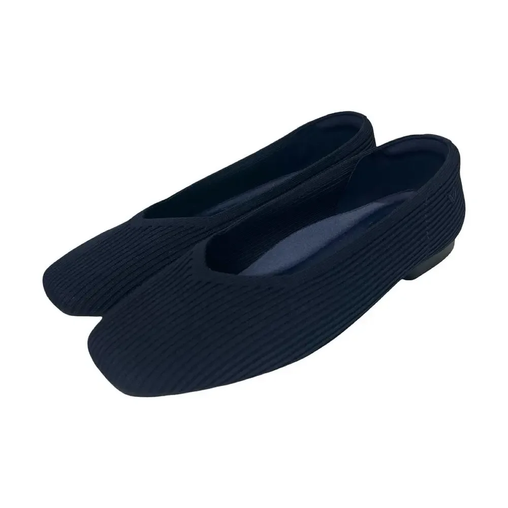 VIVAIA Womens EU 38.5 Blue Knit Ballet Flats Slip On Comfort Lightweight Casual